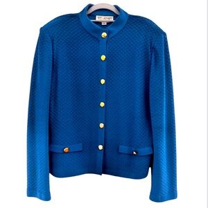 St. John Collection Royal Blue Knit Jacket size 14